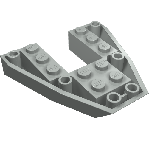 Brick Wedged, Sloped Inverted 6 × 6 × 1 Boat Bow Hellgrau