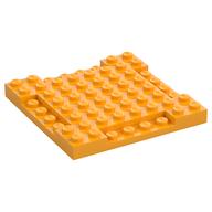 Plate Special 8 × 8 × 2/3 with Four 1 × 4 Recessed Edges Bright Light Orange