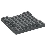 Plate Special 8 × 8 × 2/3 with Four 1 × 4 Recessed Edges Dark Bluish Gray