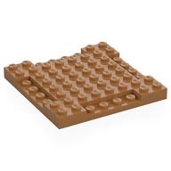 Plate Special 8 × 8 × 2/3 with Four 1 × 4 Recessed Edges Medium Nougat
