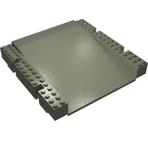 Baseplate Raised 16 × 16 × 2 1/3 Ramp Dunkelgrau