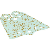 Neckwear Cape, Pointed Center at Bottom, 3 Top Holes, Swirl and Diamond Shape Holes, with Gold Dots Print Hellaqua