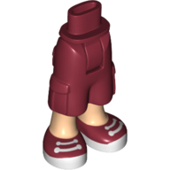 Minidoll Hips and Cargo Pants with Light Nougat Legs and Dark Red Sneakers Print Dunkelrot