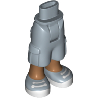 Minidoll Hips and Cargo Pants with Medium Nougat Legs and Sand Blue Sneakers Print Sandblau