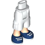 Minidoll Hips and Cargo Pants with Light Nougat Legs and Dark Blue Sneakers Print White