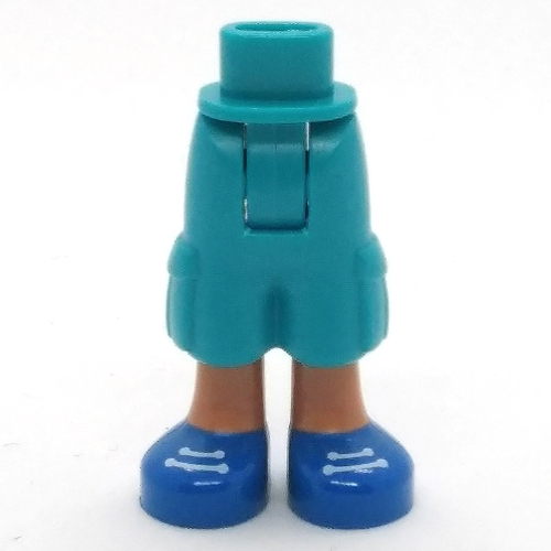 Minidoll Hips and Cargo Pants with Nougat Legs and Blue Shoes, White Laces Print [Thick Hinge] Dark Turquoise