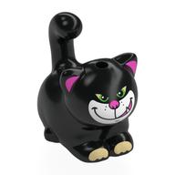 Animal, Cat, Chubby with White Face, Tan Toes, Green Eyes, Dark Pink Ears, Nose print Schwarz