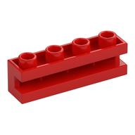 Stein speziell 1 × 4 mit Rille Rot