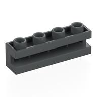 Stein speziell 1 × 4 mit Rille Dunkelblaugrau