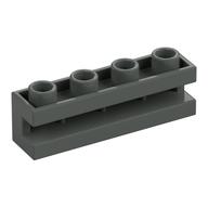Stein speziell 1 × 4 mit Rille Dunkelgrau