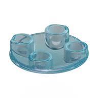 Plate Round 2 × 2 with Rounded Bottom [Boat Stud] Opal Trans-Light Blue