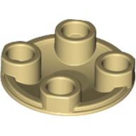 Plate Round 2 × 2 with Rounded Bottom [Boat Stud] Tan