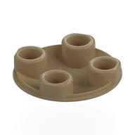 Plate Round 2 × 2 with Rounded Bottom [Boat Stud] Dark Tan