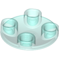 Platte rund 2 × 2 mit abgerundet unten [Boot Noppe] Transparent-Hellblau