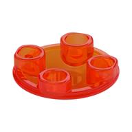 Plate Round 2 × 2 with Rounded Bottom [Boat Stud] Trans-Neon Orange