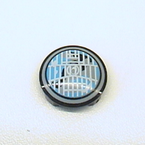 Plate Round 2 × 2 with Rounded Bottom and Headlight Print Schwarz