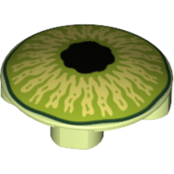 Plate Round 2 × 2 with Rounded Bottom with Green Monster Eye Print in Gelbgrün