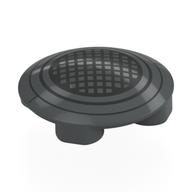 Plate Round 2 × 2 with Rounded Bottom with Black Circles, Lattice print Dark Bluish Gray