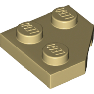Wedge Plate 2 × 2 Cut Corner Beige