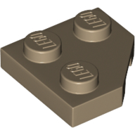 Wedge Plate 2 × 2 Cut Corner Dunkelbeige