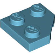 Wedge Plate 2 × 2 Cut Corner Medium Azure