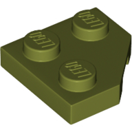 Wedge Plate 2 × 2 Cut Corner Olive Green