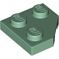 Wedge Plate 2 × 2 Cut Corner Sandgrün