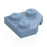 Wedge Plate 2 × 2 Cut Corner Sandblau