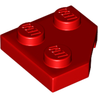 Wedge Plate 2 × 2 Cut Corner Red