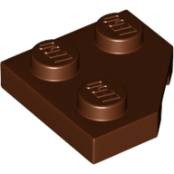 Wedge Plate 2 × 2 Cut Corner Reddish Brown
