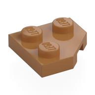 Wedge Plate 2 × 2 Cut Corner Medium Nougat