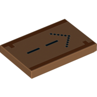 Tile 2 × 3 - Centered Black Minecraft Style Arrow - Dark Brown Lines with Single Pixel Square Print Mittelnougat