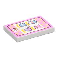 Tile 2 × 3 with Bright Pink Sign, Clothing print White