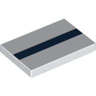 Tile 2 × 3 with Dark Blue Line/Stripe print Weiß