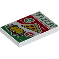 Tile 2 × 3 with Pizza Flyer Print Weiß