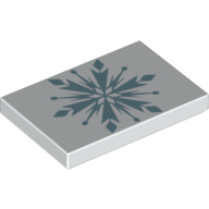 Tile 2 × 3 with Sand Blue Snowflake print White
