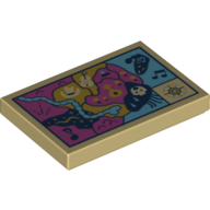 Tile 2 × 3 with Map Print Beige