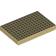 Tile 2 × 3 with Dark Bluish Grey Squares print Beige