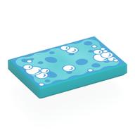 Tile 2 × 3 with Bright Light Blue Sponge, Bubbles print Medium Azure