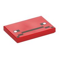 Tile 2 × 3 with Pixelated Eyes and Mouth print Rot