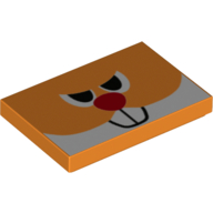 Tile 2 × 3 with Squirrel, Red Nose print Orange