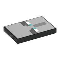 Tile 2 × 3 with Illager Face, Dark turquoise Eyes Print