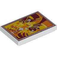 Tile 2 × 3 with Dark Red/Orange Painting print Weiß