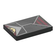 Tile 2 × 3 with Black Jacket, Dark Red Stripes Shirt print Black