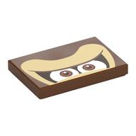 Tile 2 × 3 with Donkey Kony Eyes Print in Reddish Brown