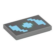 Tile 2 × 3 with Bright Light Blue Pixelated Shapes print Hellblaugrau