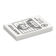 Tile 2 × 3 with Wanted Poster with 'WANTED' and '604-16' Print Weiß