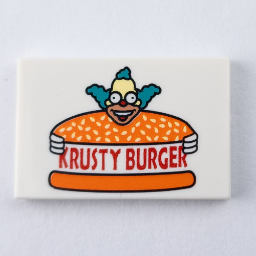 Tile 2 × 3 with Krusty Burger print White
