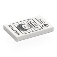 Tile 2 × 3 with Wanted Poster, '604-14' print Weiß