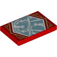 Tile 2 × 3 with Sand Blue Ninjago Generosity Banner print Rot